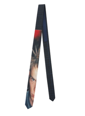 AXYPAGES 2024新款人像数码直喷复古酷辣中性风格百搭领带