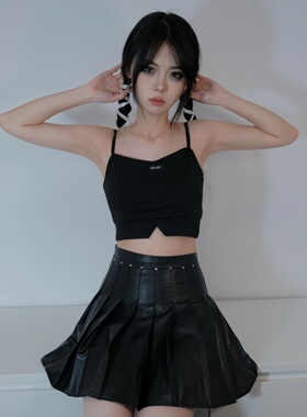 4Amor Project｜Crop Top辣妹基础吊带背心黑色