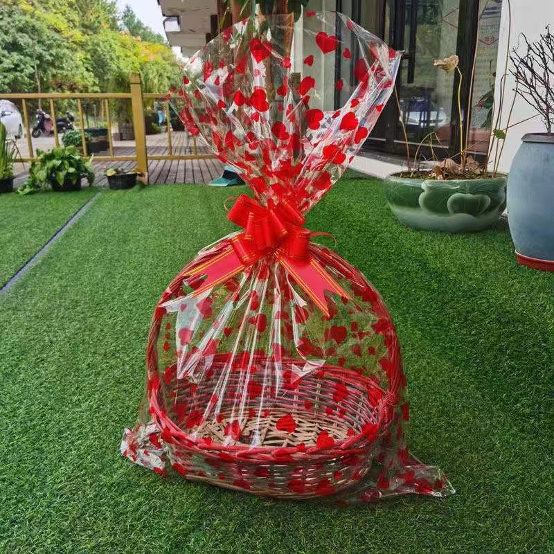 装水果果篮袋子毛绒玩具包装娃娃袋透明印花礼品袋包邮塑料防尘袋