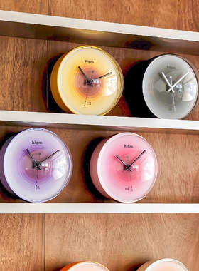 bigm简约时尚装饰渐变太空泡泡钟表高级艺术创意居家静音玻璃挂钟