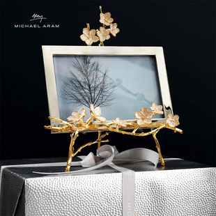 Michael Aram蝴蝶银杏相框美国摆件家居创意装饰手工不锈钢相册框