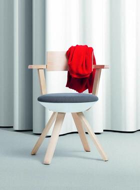 芬兰Artek Rival Chair可旋转座位简约桦木软包餐椅会议椅学习椅