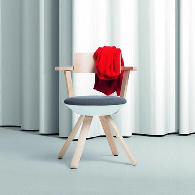 Artek可旋转桦木餐椅办公椅