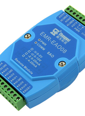 Modbus TCP以太网络转8路0-5V模拟量输出模块 0-5V电压控制模块