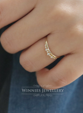 日系轻奢公主之冠小清新皇冠戒指高级感百搭复古小众简约指环