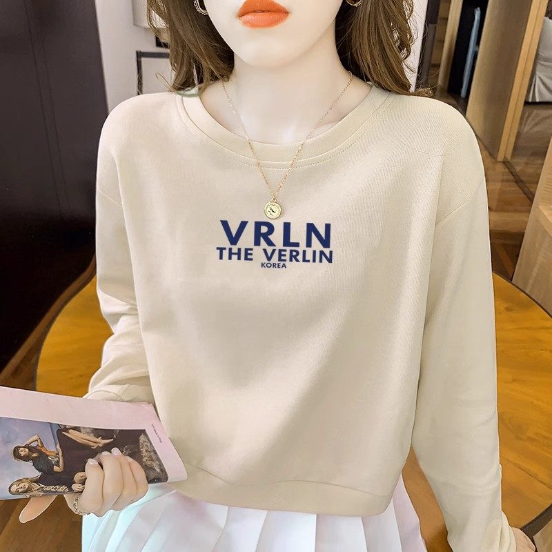 无帽正肩圆领短版卫衣女装2025年秋冬新款小个子百搭宽松长袖上衣