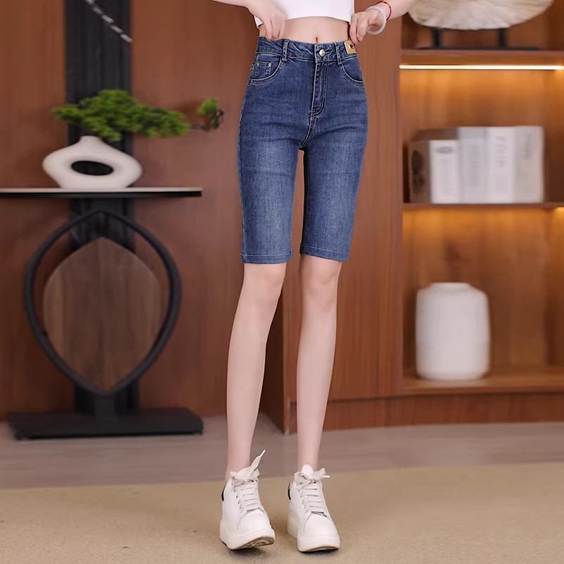 春夏薄裤六分牛仔裤2026年新款女夏季薄款五分裤紧身显瘦骑行短裤