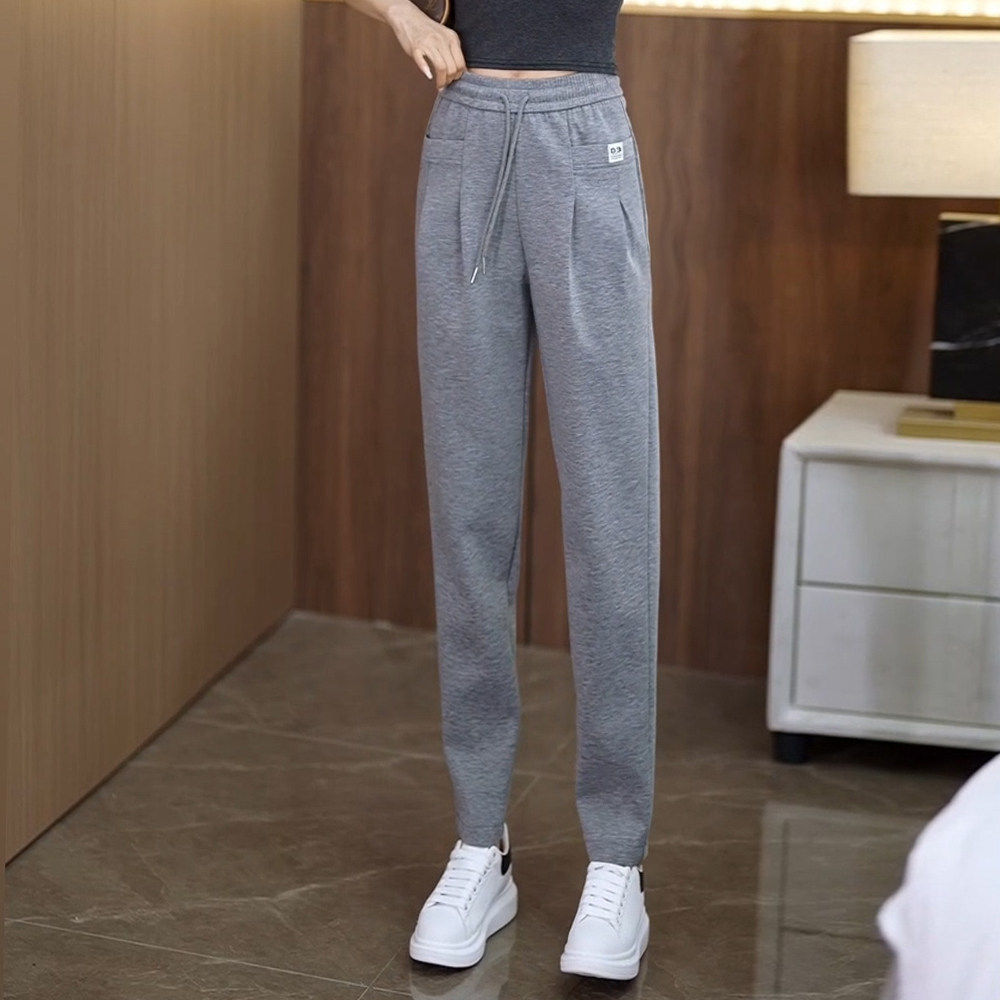 小个子运动哈伦裤女2026春秋新款松紧腰百搭显瘦直筒烟管休闲卫裤