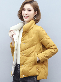 时尚洋气羽绒服女短款轻薄宽松小个子2025冬装立领上衣白鸭绒外套