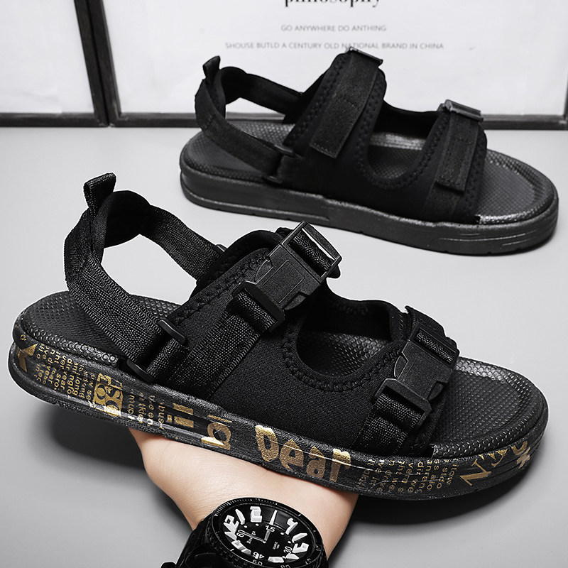 凉鞋男夏季潮流新款开车沙滩鞋防滑防臭外穿司机上班爸爸凉拖鞋