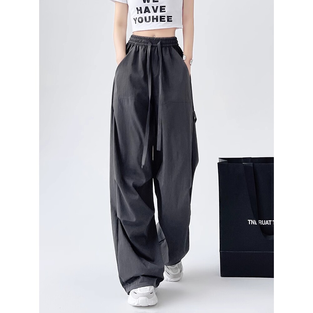 日本offcat美式工装裤女夏季薄款宽松垂感窄版直筒休闲阔腿裤