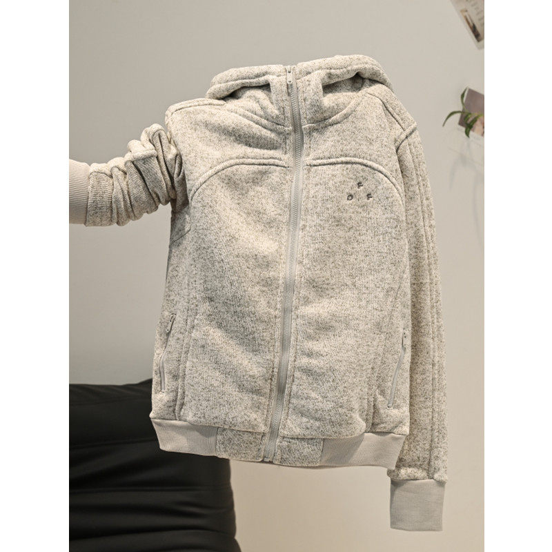 日本offcat美式复古休闲运动连帽卫衣开衫女秋冬设计感小众修身短