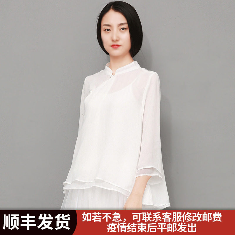 梨花醉-夏季中式复古小清新佛系古典禅服女日常上衣衬衫外套在类目 女装/女士精品, 衬衫中 - 来自Buy2taobao.com提供专业的淘宝代购服务