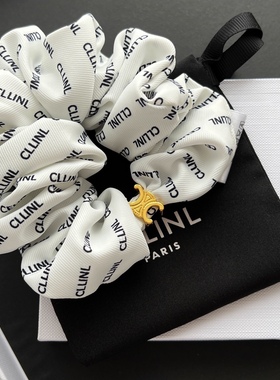 lisa同款2025年新款金色字母发圈字母印花发绳大肠圈高级感法式