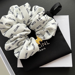 lisa同款2025年新款金色字母发圈字母印花发绳大肠圈高级感法式