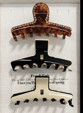 钟楚曦同款发夹女高级感鲨鱼夹黑色大号抓夹2024年新款后脑勺发饰