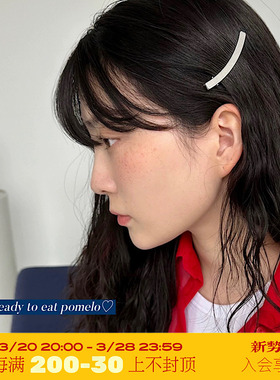 RTEP 韩国进口 ins小众设计银色弧形质感冷淡风边夹发夹百搭chic