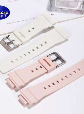 迪士尼粉色手表橡胶白色表带防水女士独角兽15057手表配件