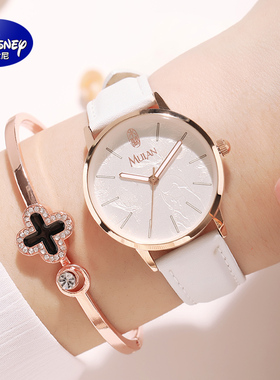迪士尼花木兰手表女款学生2025新款初高中生公职人员考试专用女士