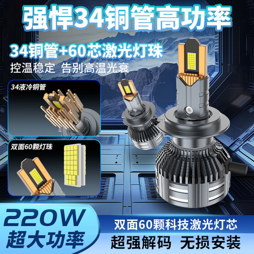 34铜管超亮汽车LED激光大灯