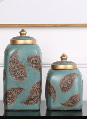 美式乡村风储物罐器皿桌面摆件