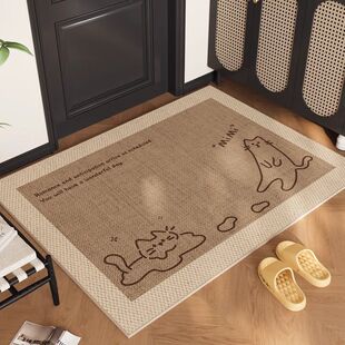 门口地垫入户门垫家用进门猫咪高级感水晶绒脚垫门外耐脏免洗地垫