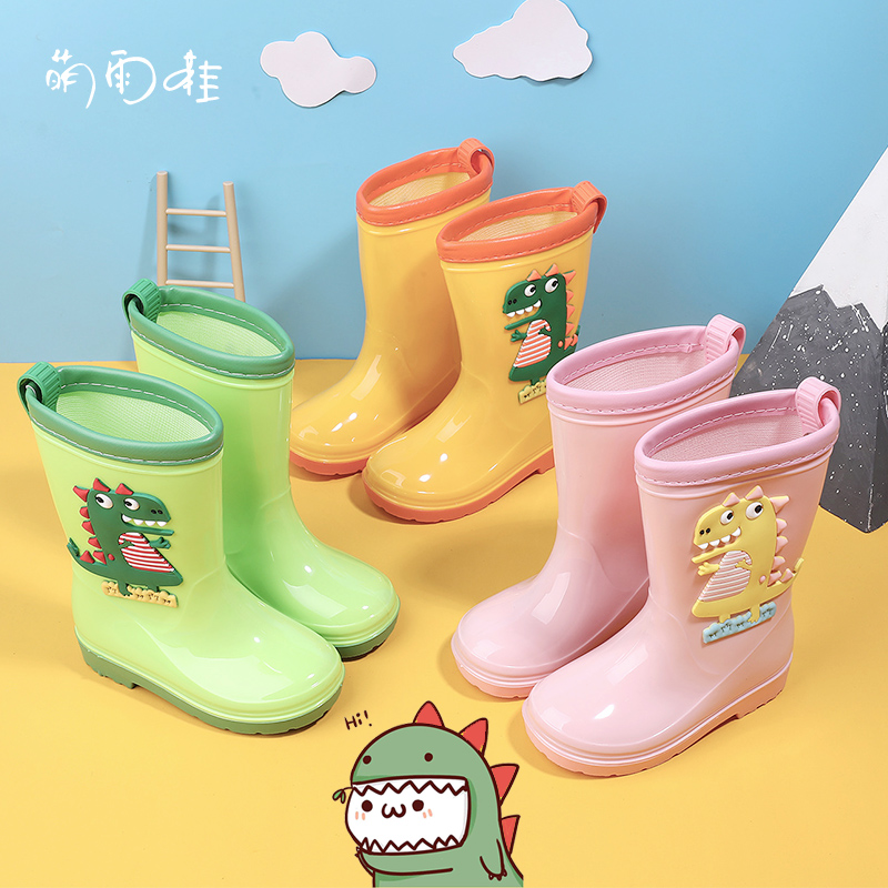 兒童防滑恐龍小孩子膠鞋測試推薦