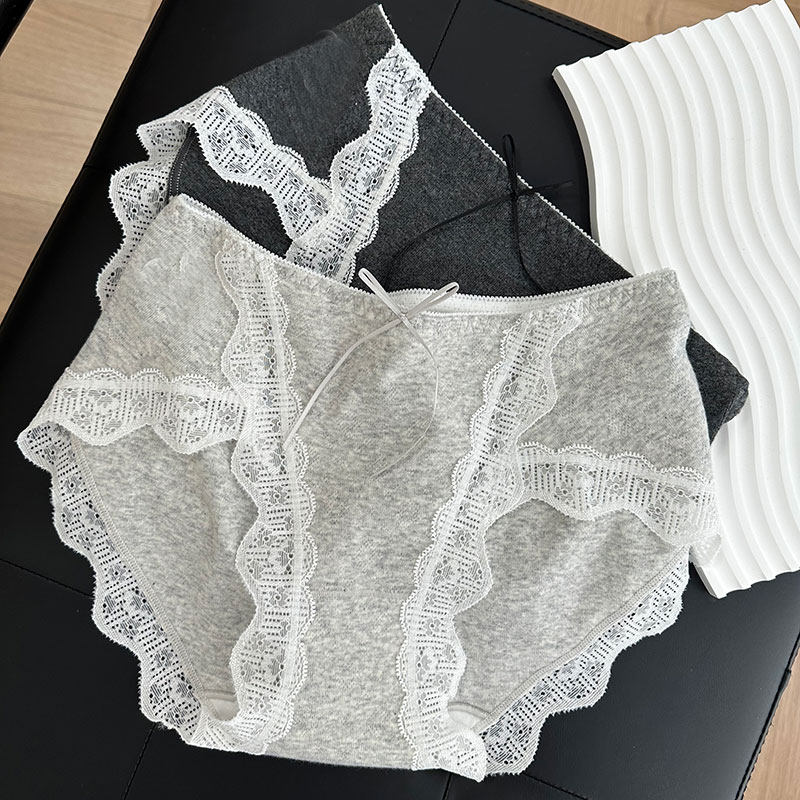 内裤女中腰纯棉透气甜美蕾丝蝴蝶结高开叉包臀舒适彩棉轻薄三角裤,女士内衣/男士内衣/家居服,女三角裤,淘宝优惠券,粉丝福利购,淘宝优惠卷