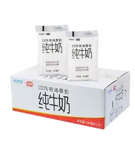 新希望纯牛奶透明小白袋180ml袋装生牛乳网红浓香牧场原奶琴牌