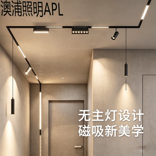 澳浦led轨道灯20CX系列磁吸轨道灯20CM磁吸轨道灯无主灯220转48V