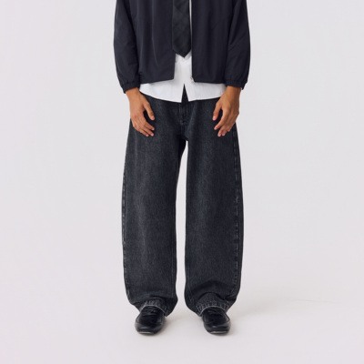 OCTOBEELAB水洗做旧弯刀牛仔裤男