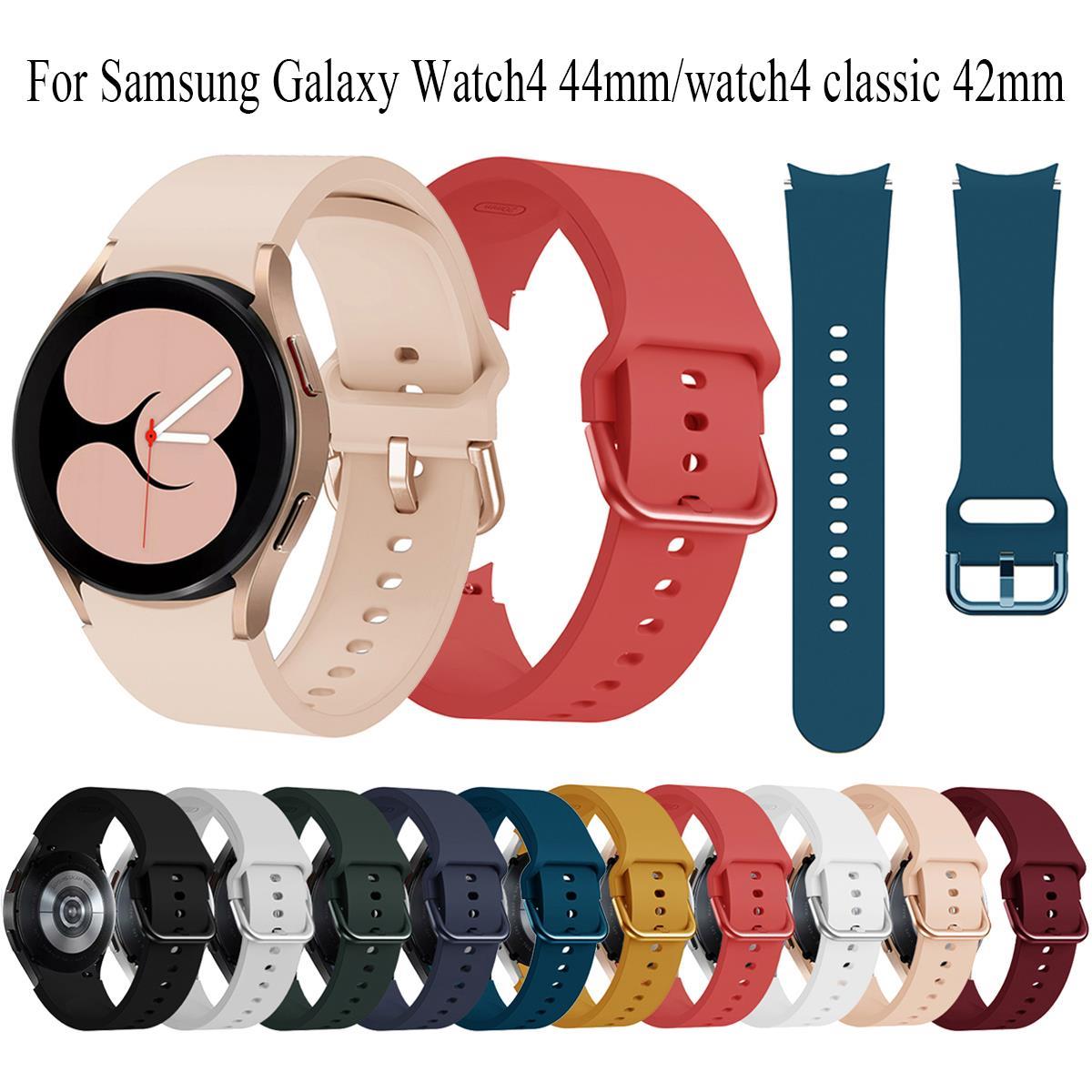 适用Samsung三星galaxy watch 4/classic硅胶手表带彩扣腕带STRAP