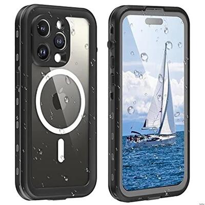 适用于iPhone 13 14 15 16 Pro Max Waterproof Magsaf Case苹果14/15plus无线重磁吸防水壳wireless cover