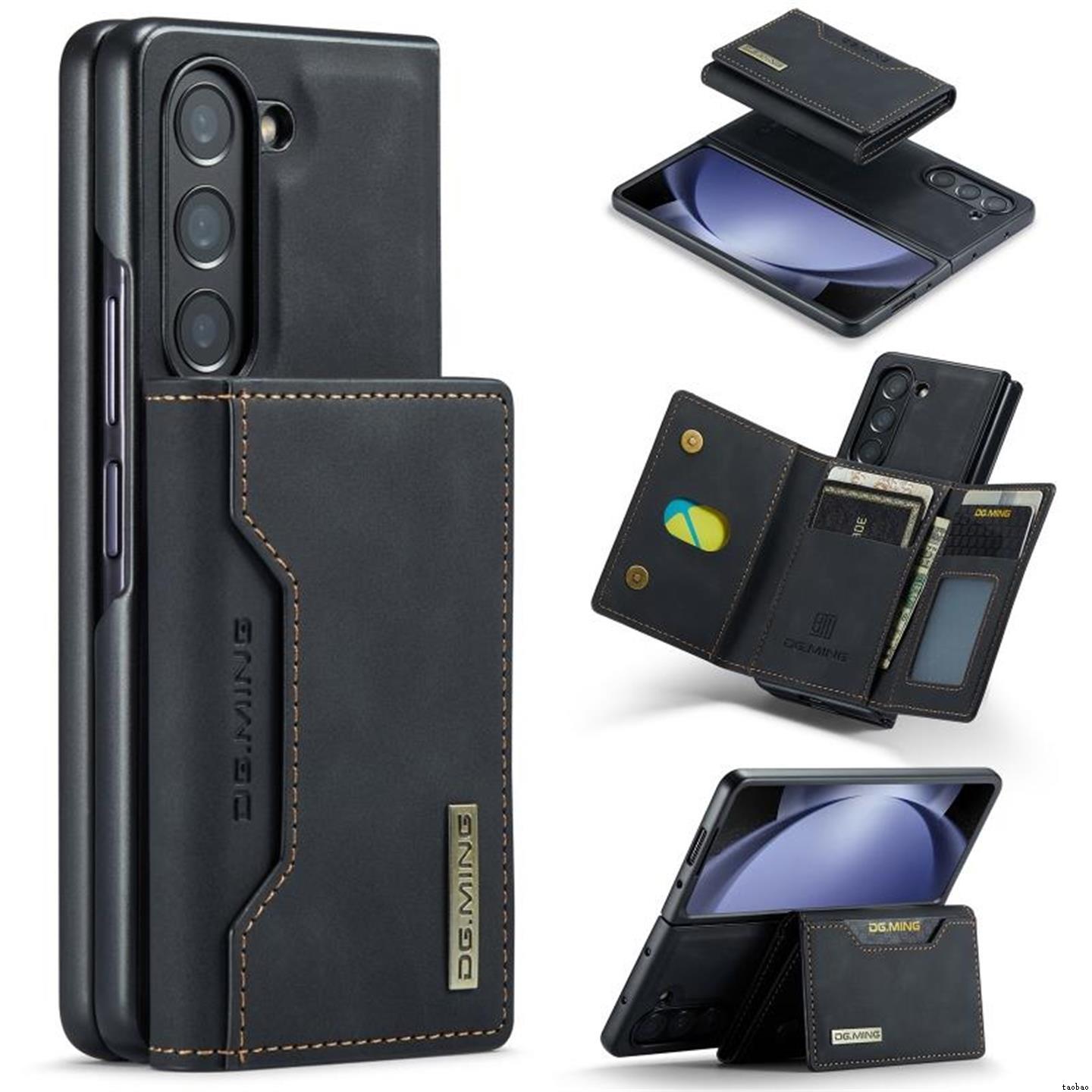 适用于三星Z Fold6手机壳Samsung zfold6 zfold5 zfold4case A15 A35 A55 5G wallet cover插卡钱包商务皮套