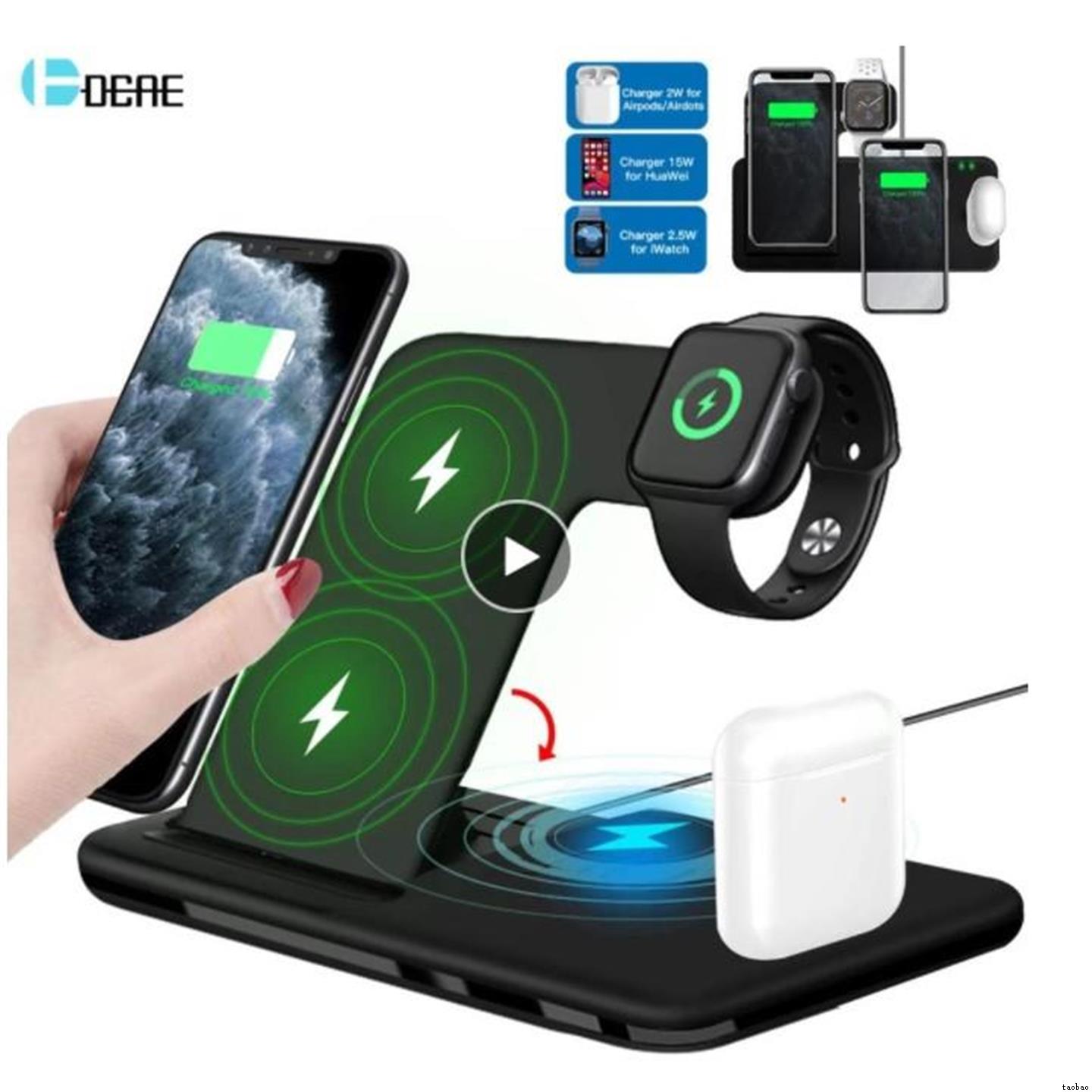 15W Qi Fast Wireless Charger Stand适用于iPhone Airpods iWatch无线充电器支架