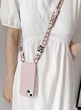 适用iPhone 15 16 17 pro max case iphone14 13 12 11 lanyard chain cover手机壳苹果xsmax/xr/x挂绳保护套