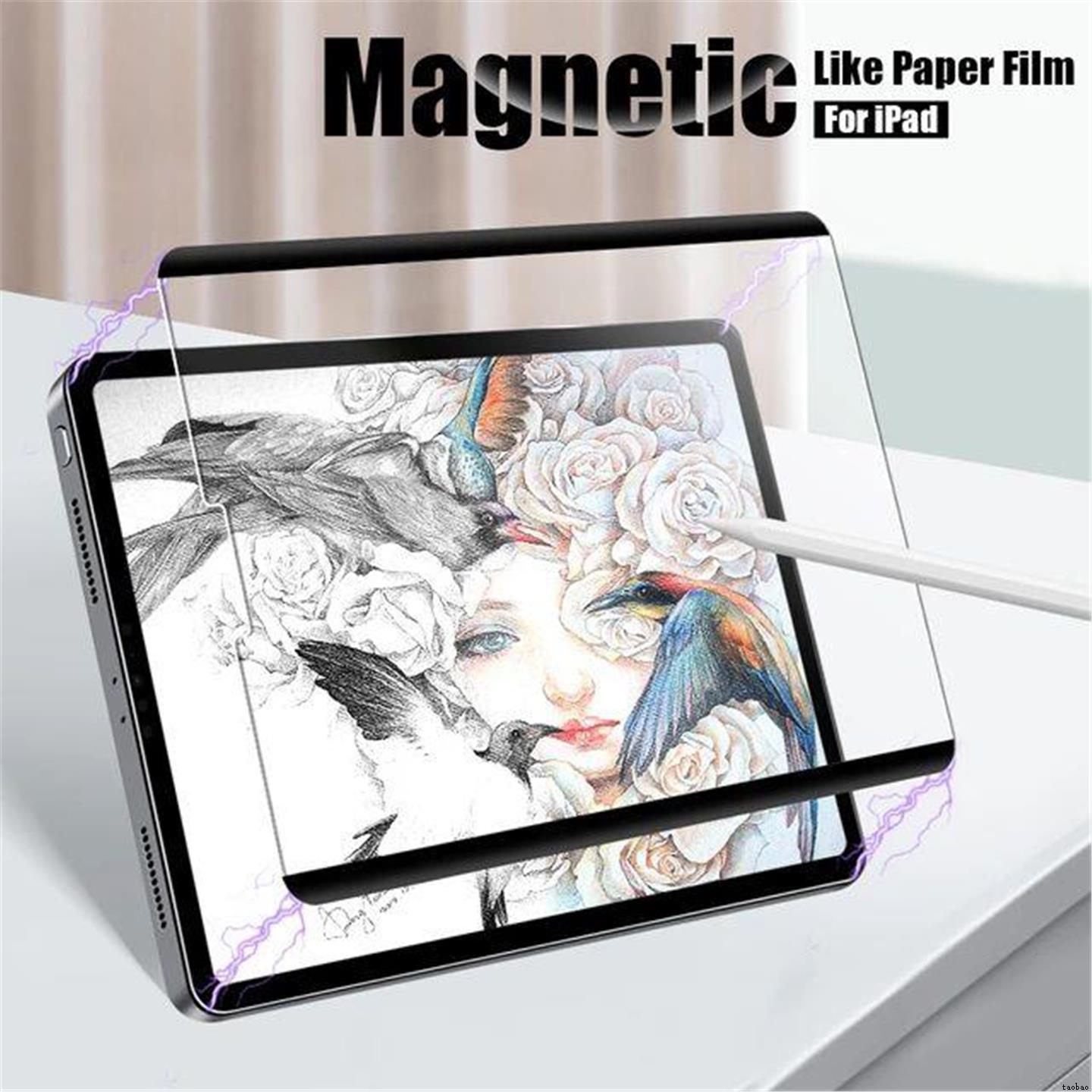 Like Paper Film For Ipad11 Pro Air 13 11 2024 12.9 10.2 On Ipad Air7/6/5/4 Magnetic Screen Protector