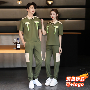 酒吧partyk男女服务员工作服夜场少爷台球厅员工服夏短袖网咖工装