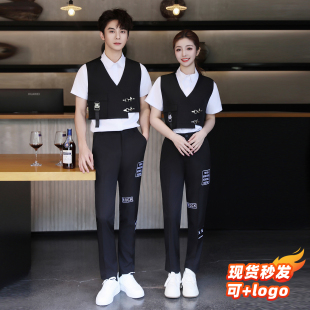 酒吧男女服务员工作服夜场少爷网咖台球俱乐部partyktv潮流工装 夏