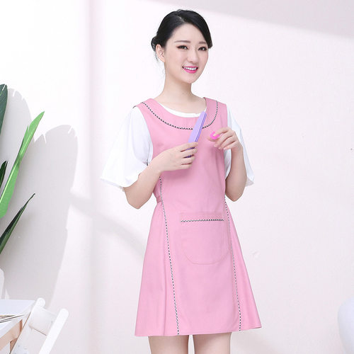 七之莲工作围裙超市咖啡厅宠物店母婴工作服logo印字背心围裙