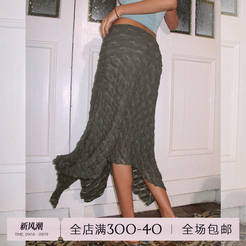 ITSNIKAR 白色重工蕾丝半身裙女浪漫复古包臀裙解构立体中长裙子