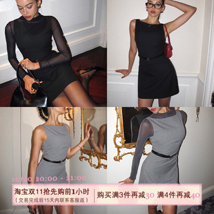 海妖風(fēng)通勤西裝 ITSNIKAR 連衣裙女春秋灰色背心裙老友記瑞秋裙子