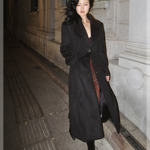 ITSNIKAR赫本风毛呢大衣外套