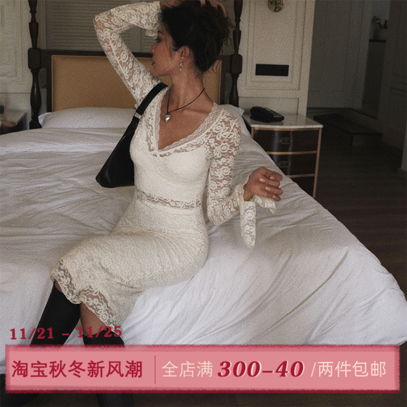 ITSNIKAR法式蕾丝连衣裙