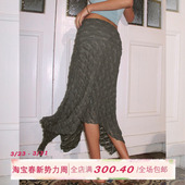 ITSNIKAR 白色重工蕾丝半身裙女浪漫复古包臀裙解构立体中长裙子