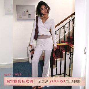 ITSNIKAR法式 女初秋不规则设计气质显瘦针织三件套 慵懒风休闲套装