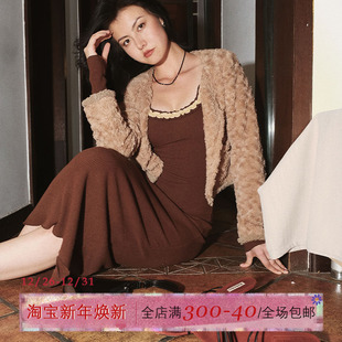 显瘦包臀中长裙子 连衣裙女秋复古修身 ITSNIKAR 欧美性感针织长袖