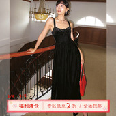 ITSNIKAR法式 限时清仓3折起 不褪不换 黑天鹅赫本风吊带连衣裙
