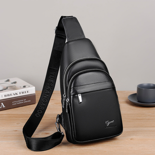 头层牛皮防水胸包男款高端斜挎包真皮小号户外休闲新款单肩背包男