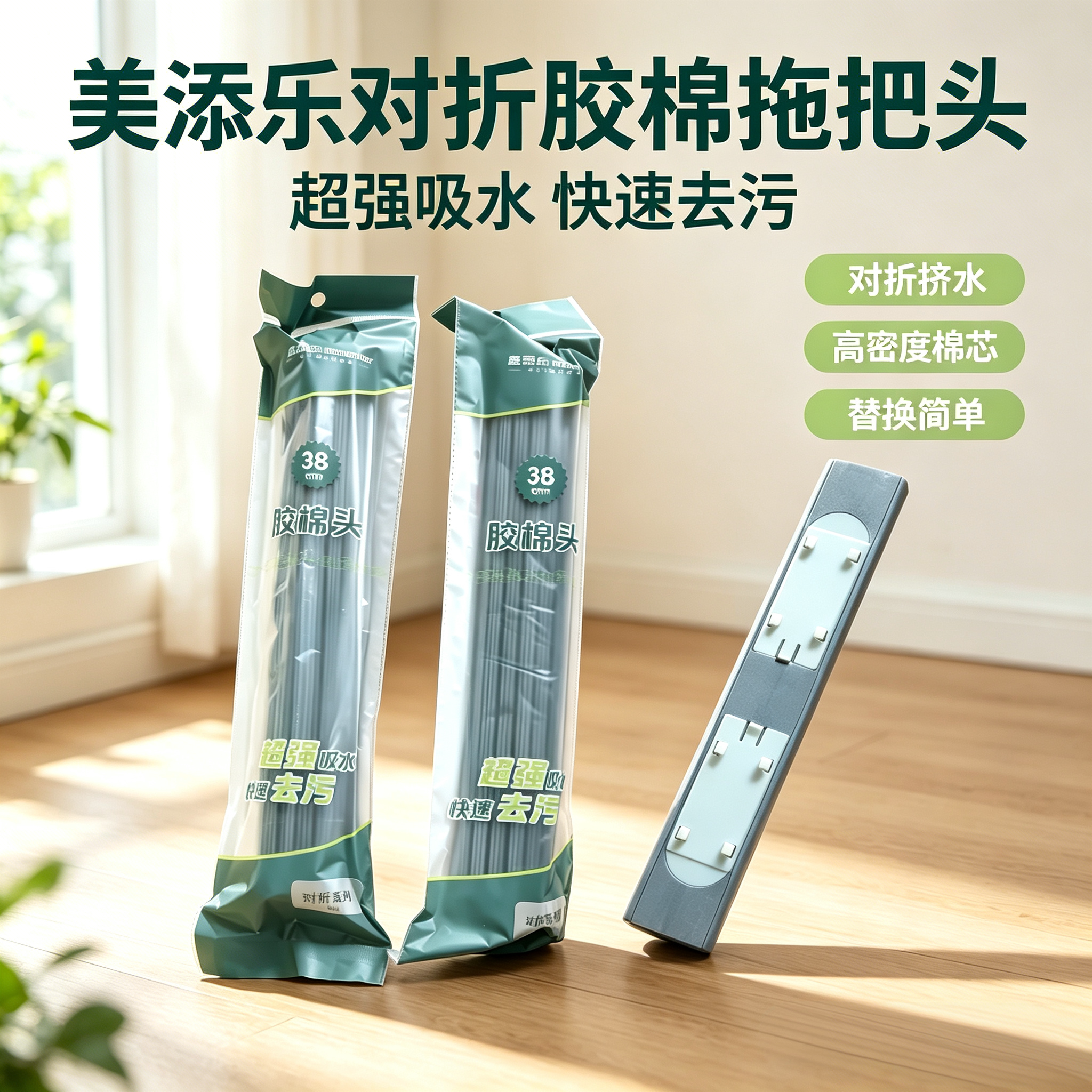 吸水海绵头滚轮式替换头图片